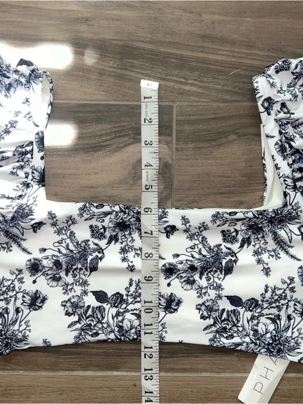 NWT Phax Swim Puff Sleeve Bikini Crop Top Only Size Large